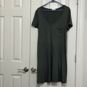 Casual Dark Green Midi Dress